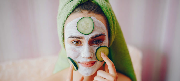 Girl with face mask